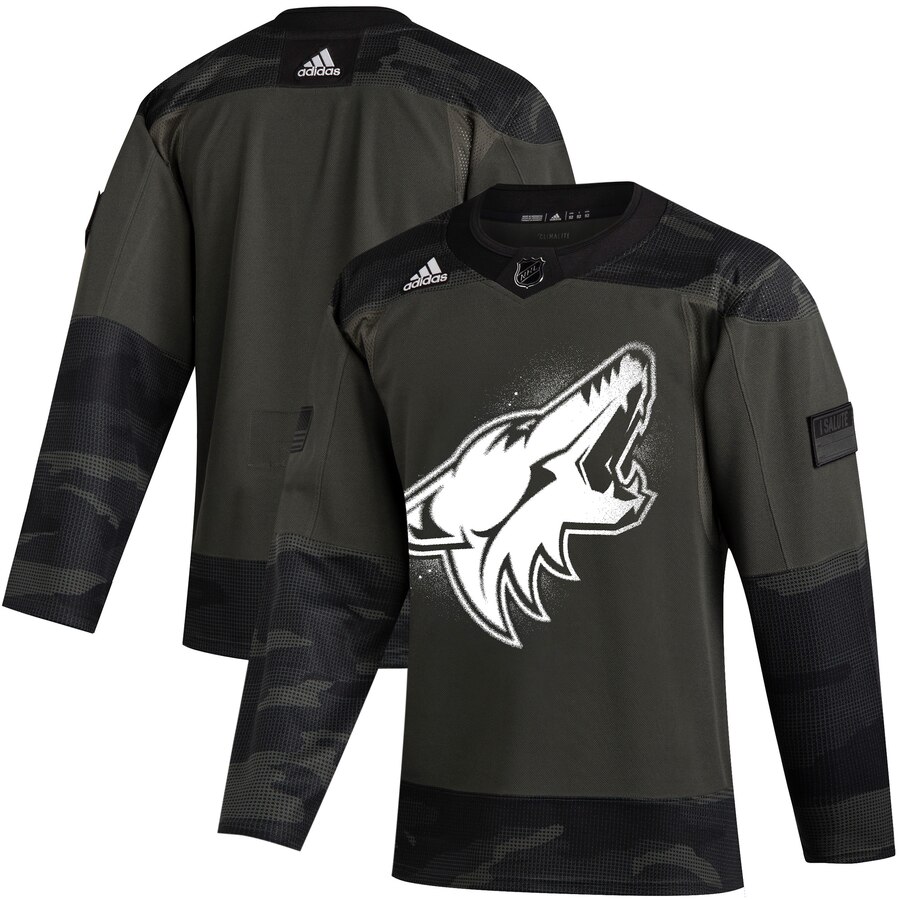 Arizona Coyotes Adidas 2019 Veterans Day Authentic Practice Jersey Camo