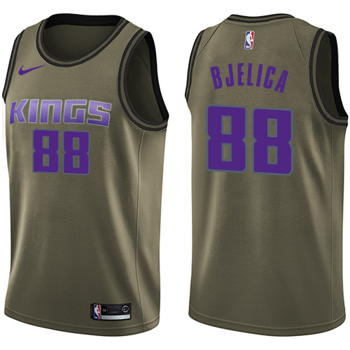 Sacramento Kings #88 Nemanja Bjelica Green Salute to Service Youth Swingman Jersey Youth