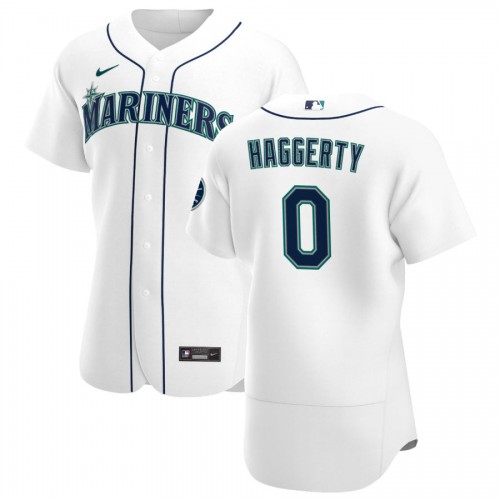 Seattle Seattle Mariners #0 Sam Haggerty Men's White Home 2020 Authentic Player Jersey Men's