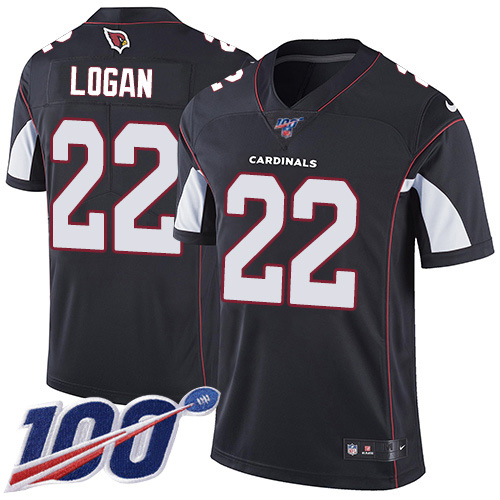 Arizona Cardinals #22 T.J. Logan Black Alternate Men's Stitched 100th Season Vapor Limited Jersey Men's