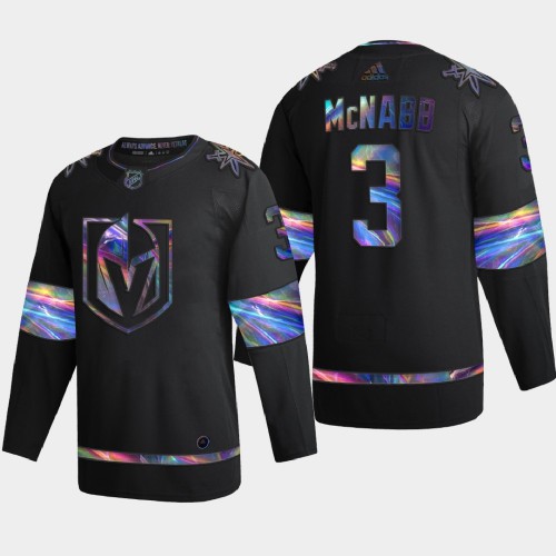 Vegas Golden Vegas Golden Knights #3 Brayden McNabb Men's Iridescent Holographic Collection Jersey - Black Men's