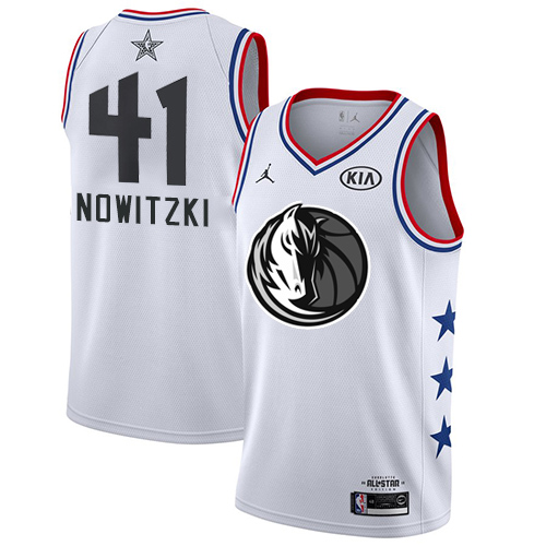 Dallas Mavericks #41 Dirk Nowitzki White Womens Jordan Swingman 2019 All-Star Game Jersey Womens