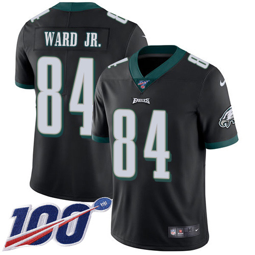 Philadelphia Eagles #84 Greg Ward Jr. Black Alternate Men's Stitched 100th Season Vapor Untouchable Limited Jersey Men's