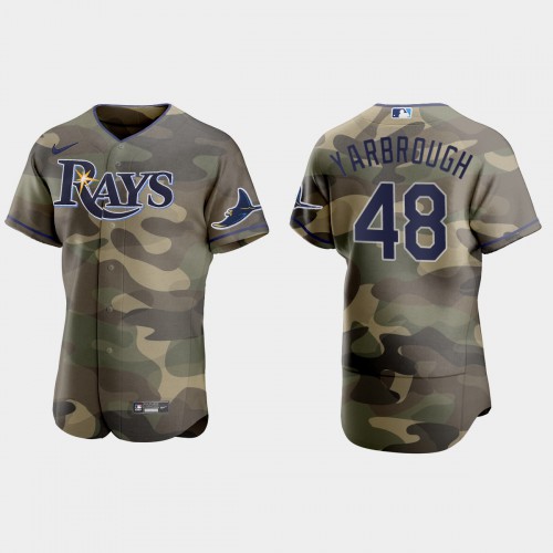 Tampa Bay Tampa Bay Rays #48 Ryan Yarbrough Men's 2021 Armed Forces Day Authentic Jersey -Camo Men's