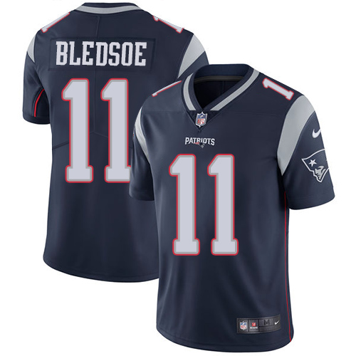 New England Patriots #11 Drew Bledsoe Navy Blue Team Color Men's Stitched Vapor Untouchable Limited Jersey Men's