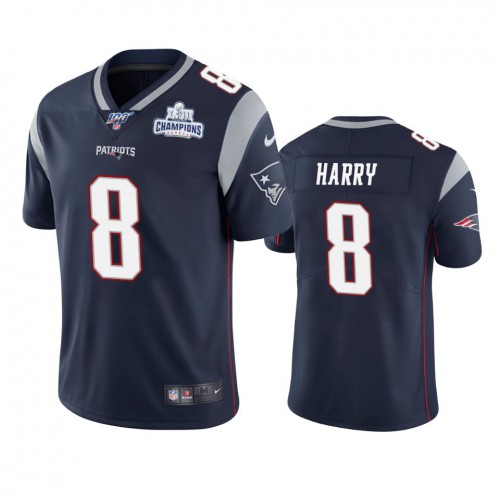 New England New England Patriots #8 N'Keal Harry Navy Super Bowl LIII Champions Vapor Limited Jersey Men's