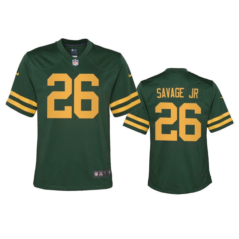 Green Bay Packers #26 Darnell Savage Jr. Youth Alternate Game Player Jersey - Green