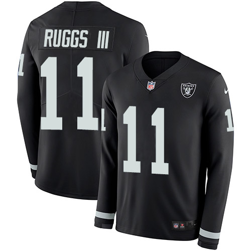 Las Vegas Raiders #11 Henry Ruggs III Black Team Color Men's Stitched Limited Therma Long Sleeve Jersey Men's