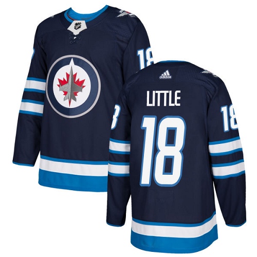 Adidas Winnipeg Jets #18 Bryan Little Navy Blue Home Authentic Stitched Jersey Men's