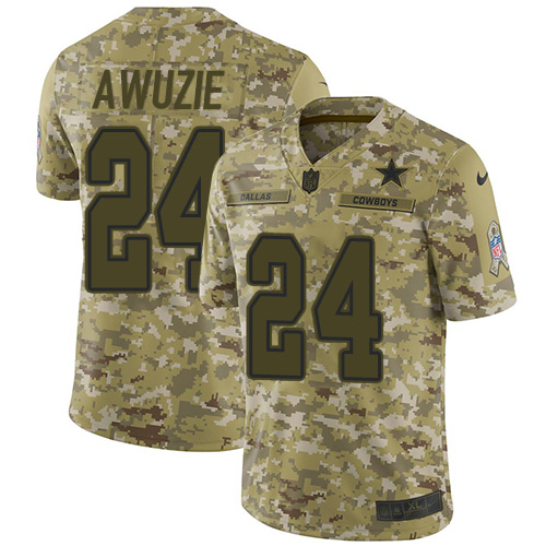 Dallas Cowboys #24 Chidobe Awuzie Camo Youth Stitched Limited 2018 Salute to Service Jersey Youth