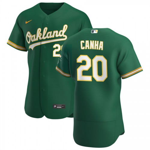 Oakland Oakland Athletics #20 Mark Canha Men's Kelly Green Alternate 2020 Authentic Player Jersey Men's