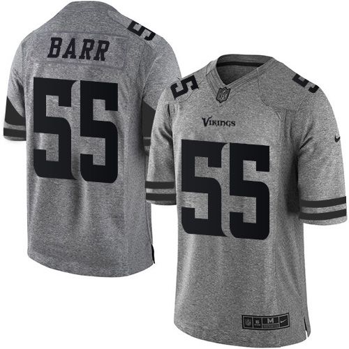 Minnesota Vikings #55 Anthony Barr Gray Men's Stitched Limited Gridiron Gray Jersey Men's