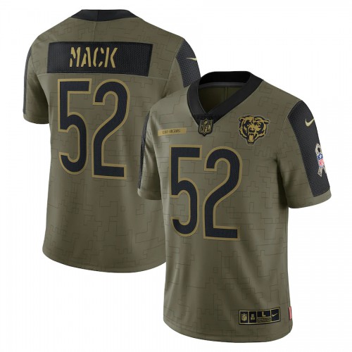 Chicago Chicago Bears #52 Khalil Mack Olive 2021 Salute To Service Limited Player Jersey Men's