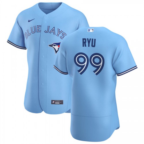 Toronto Toronto Blue Jays #99 Hyun Jin Ryu Men's Light Blue Alternate 2020 Authentic Player Jersey Men's