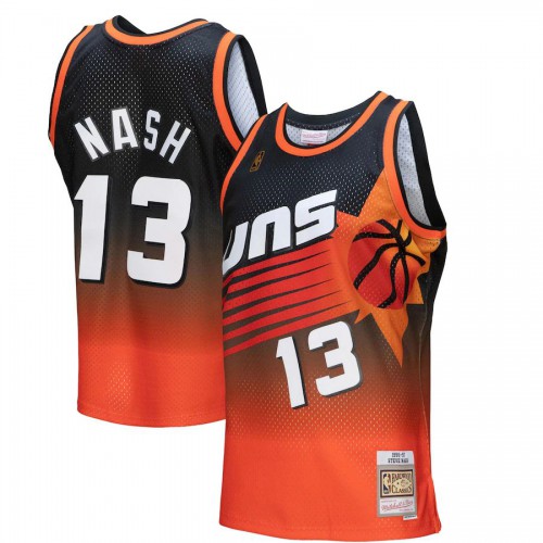 Phoenix Phoenix Suns #13 Steve Nash Mitchell & Ness Mens Orange/Black 1996/97 Hardwood Classics Fadeaway Swingman Player Jersey Mens