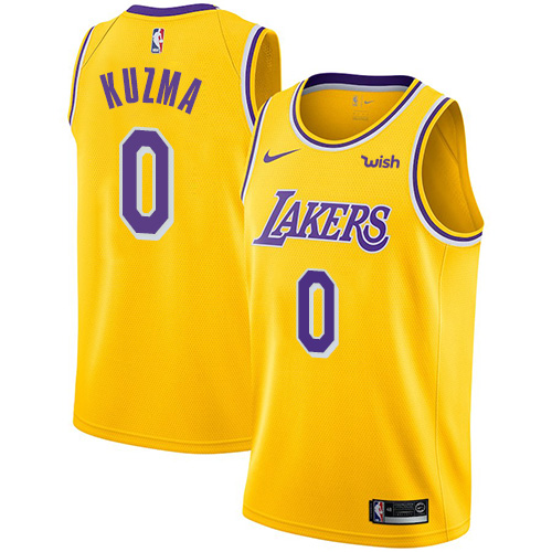Los Angeles Lakers #0 Kyle Kuzma Gold Swingman Icon Edition Jersey Mens