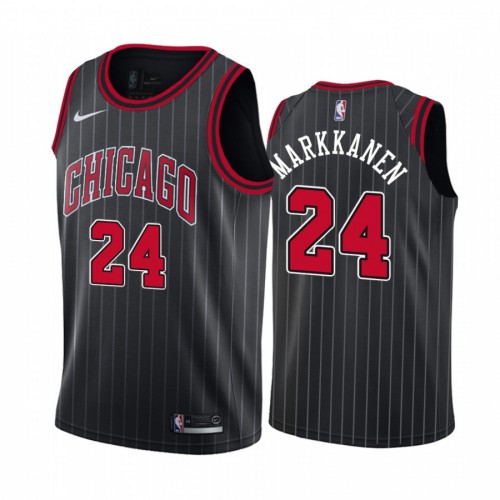 Chicago Bulls #24 Lauri Markkanen Black 2019-20 Statement Edition Jersey Mens