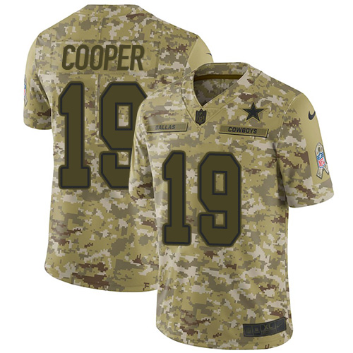 Dallas Cowboys #19 Amari Cooper Camo Men's Stitched Limited 2018 Salute To Service Jersey Men's