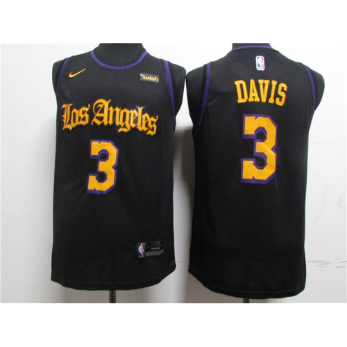 Los Angeles Lakers #3 Anthony Davis Black 2020 Latin Nights Swingman Jersey Mens