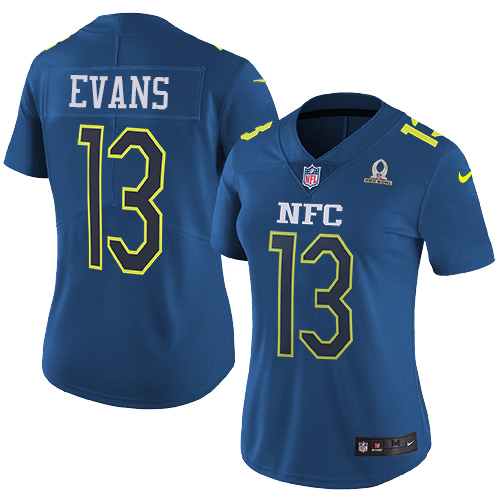 Buccaneers #13 Mike Evans Navy Women's Stitched Limited NFC 2017 Pro Bowl Jersey