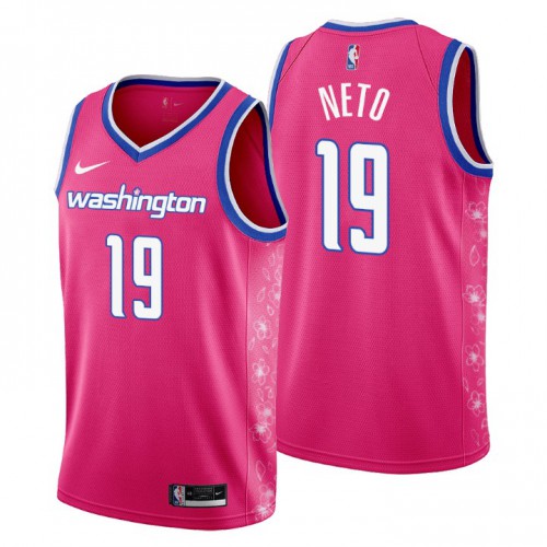 Washington Wizards #19 Raul Neto Mens 2022-23 City Edition Jersey - Cherry Blossom Pink Mens