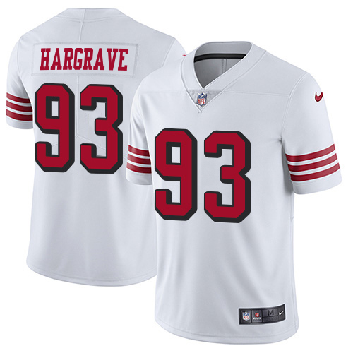 49ers #93 Javon Hargrave White Rush Men's Stitched Vapor Untouchable Limited Jersey