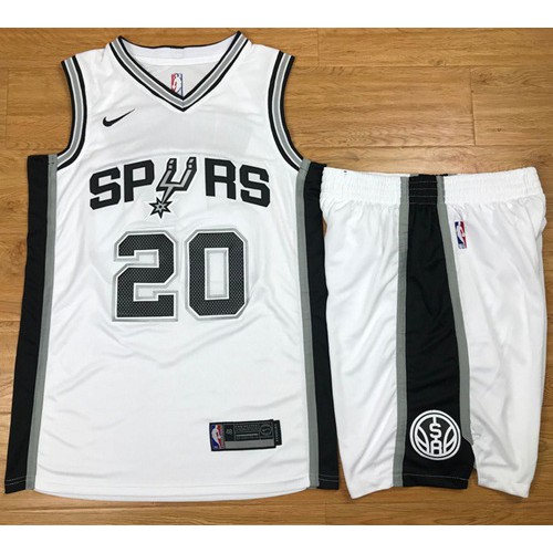San Antonio Spurs #20 Manu Ginobili White A Set Swingman Association Edition Jersey Mens
