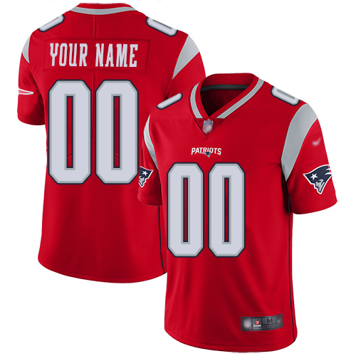 New England Patriots Customized Red Men's Stitched Limited Inverted Legend Jersey