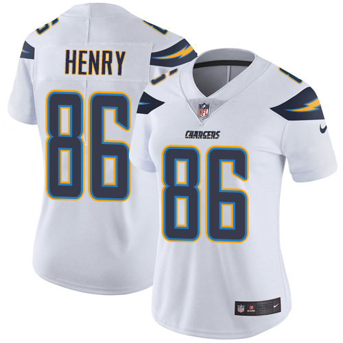 Los Angeles Chargers #86 Hunter Henry White Women's Stitched Vapor Untouchable Limited Jersey Womens