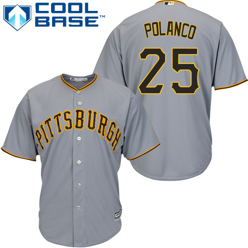 Pittsburgh Pirates #25 Gregory Polanco Grey Cool Base Stitched Youth Jersey Youth