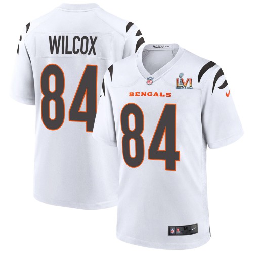 Cincinnati Cincinnati Bengals #84 Mitchell Wilcox White Super Bowl LVI Patch Game Jersey Men's