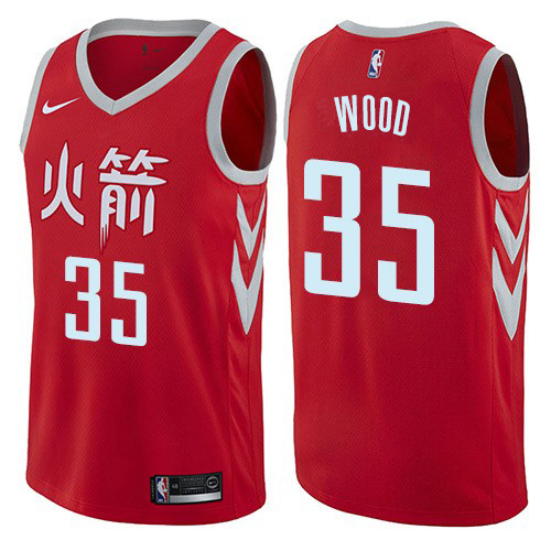 Houston Rockets #35 Christian Wood Red Womens Swingman City Edition Jersey Womens