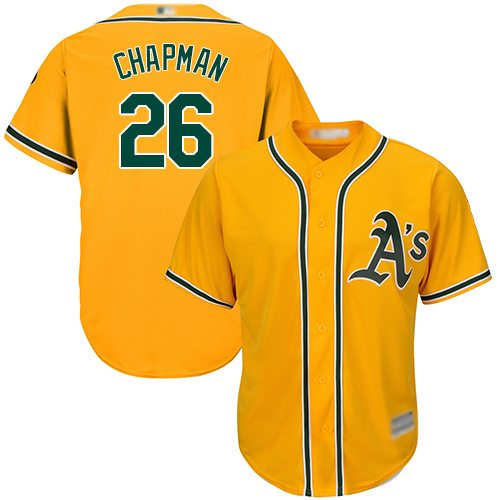 Oakland Athletics #26 Matt Chapman Gold New Cool Base Stitched Jersey Men's