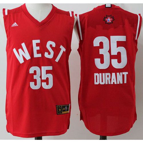 Oklahoma City Thunder #35 Kevin Durant Red 2016 All-Star Stitched Jersey Mens