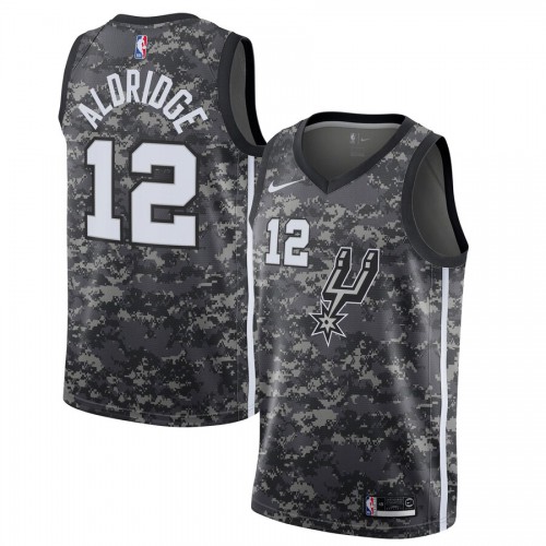 Mens San Antonio San Antonio Spurs #12 LaMarcus Aldridge Black City Edition Swingman Jersey Mens