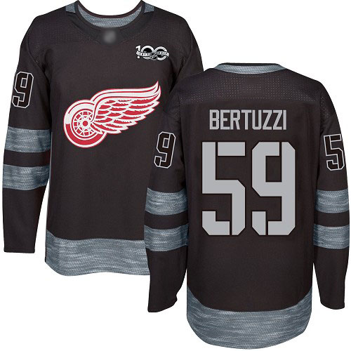 Adidas Detroit Red Wings #59 Tyler Bertuzzi Black 1917-2017 100th Anniversary Stitched Jersey Men's