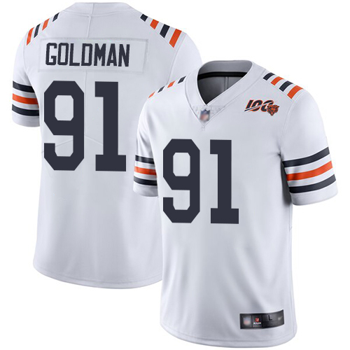 Chicago Bears #91 Eddie Goldman White Alternate Men's Stitched Vapor Untouchable Limited 100th Season Jersey Men's