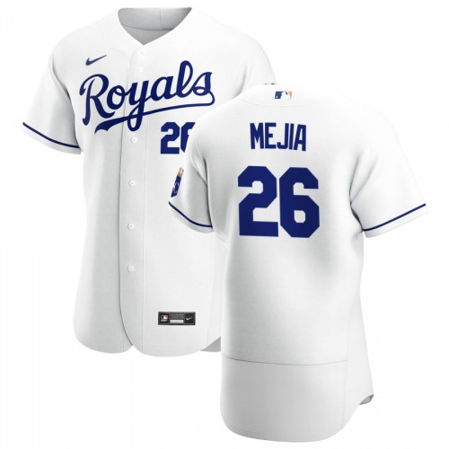 Kansas City Kansas City Royals #26 Erick Mejia Men's White Home 2020 Authentic Player Jersey Men's