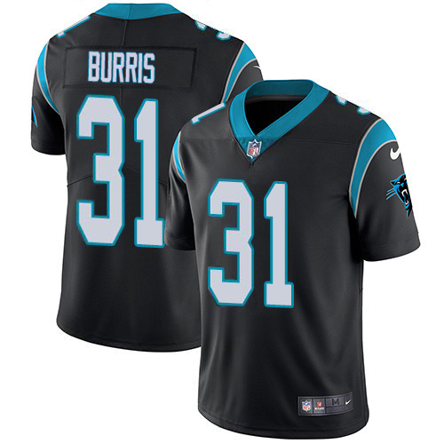 Carolina Panthers #31 Juston Burris Black Team Color Men's Stitched Vapor Untouchable Limited Jersey Men's
