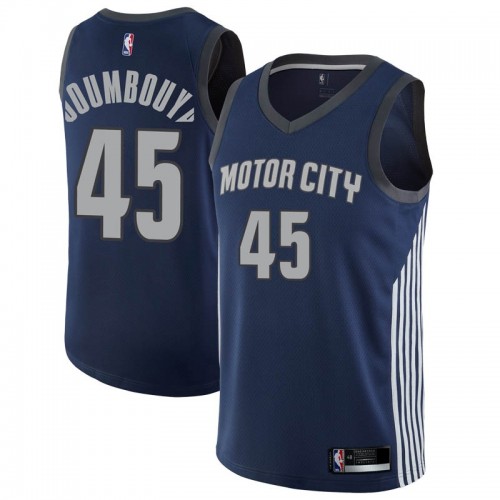Detroit Pistons #45 Sekou Doumbouya Navy Youth Swingman City Edition Jersey Youth