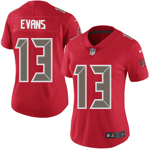Buccaneers #13 Mike Evans Red Women's Stitched Limited Rush Jersey