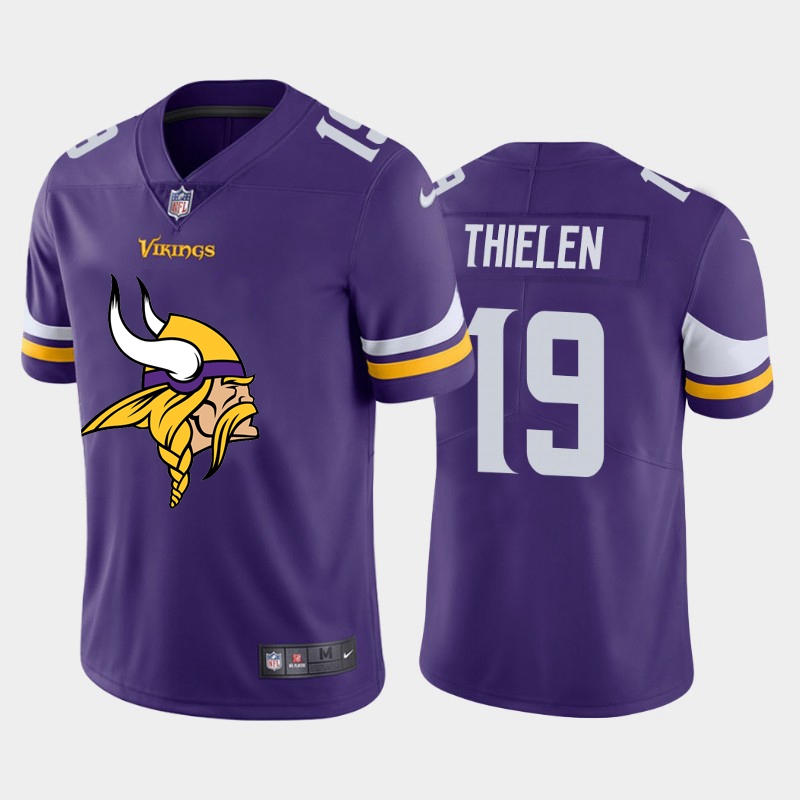 Minnesota Vikings #19 Adam Thielen Purple Men's Big Team Logo Vapor Limited Jersey