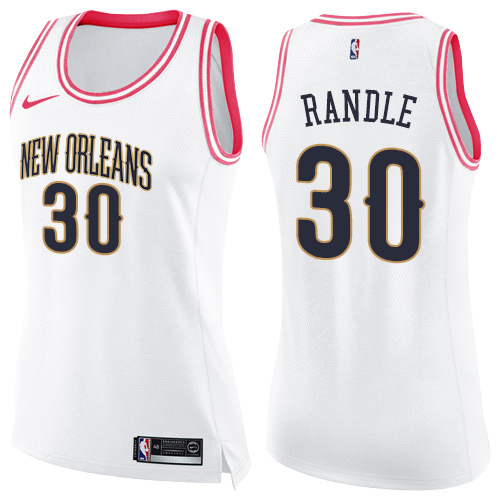 New Orleans Pelicans #30 Julius Randle White/Pink Womens Swingman Fashion Jersey Womens
