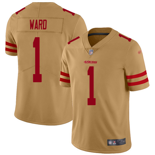 49ers #1 Jimmie Ward Gold Youth Stitched Limited Inverted Legend Jersey