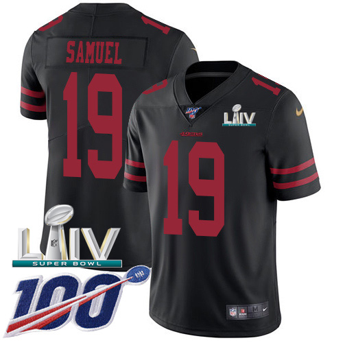 49ers #19 Deebo Samuel Black Super Bowl LIV 2020 Alternate Youth Stitched 100th Season Vapor Limited Jersey