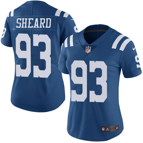 Indianapolis Colts #93 Jabaal Sheard Royal Blue Women's Stitched Limited Rush Jersey Womens