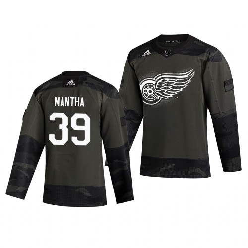 Detroit Detroit Red Wings #39 Anthony Mantha Adidas 2019 Veterans Day Men's Authentic Practice Jersey Camo Men's
