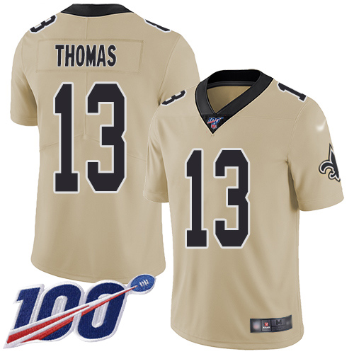 Saints #13 Michael Thomas Gold Youth Stitched Limited Inverted Legend 100th Season Jersey