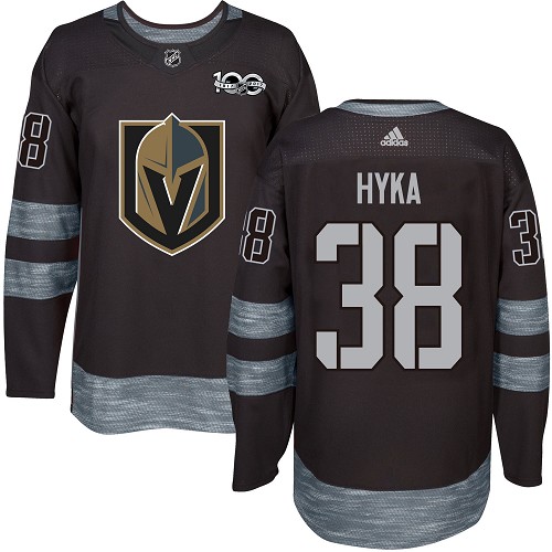 Adidas Golden Vegas Golden Knights #38 Tomas Hyka Black 1917-2017 100th Anniversary Stitched Jersey Men's