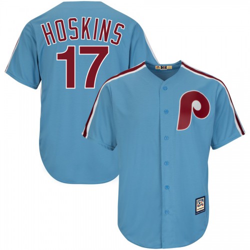 Philadelphia Philadelphia Phillies #17 Rhys Hoskins Majestic Alternate Official Cool Base Cooperstown Stitched Jersey Light Blue Men's